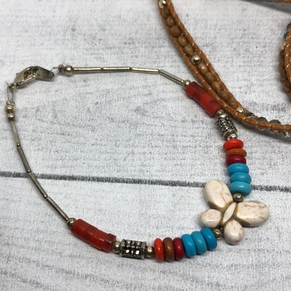 BUNDLE 2 artisan made southwestern boho festival style bracelets layered look. - Picture 5 of 6